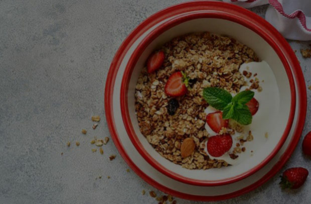 Yogurt and strawberries